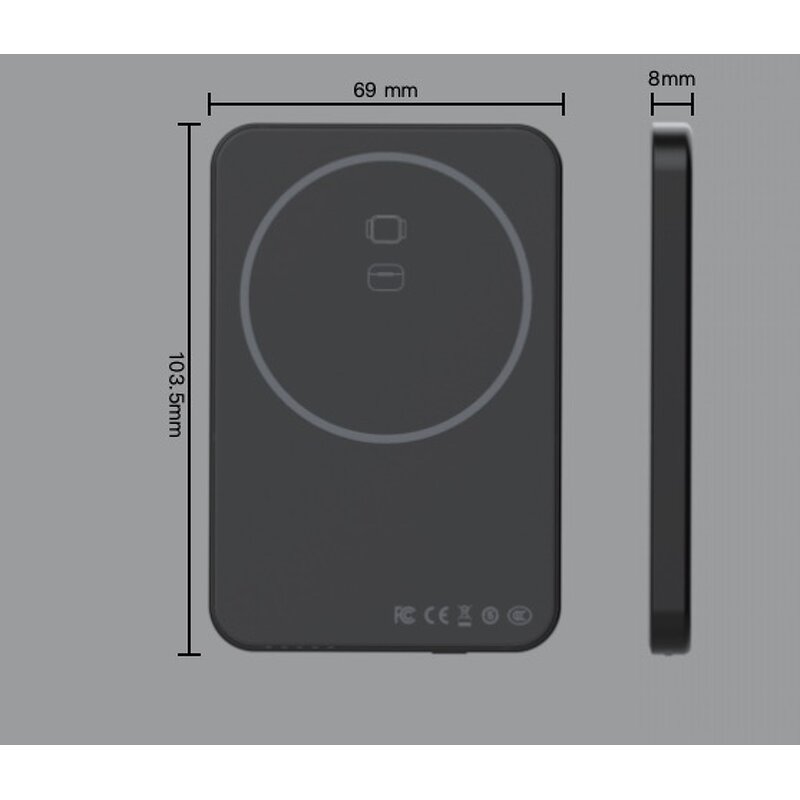 Power Bank - Manufacturer 15W 20W Ultra-Thin Aluminum Magnetic Type-C OEM Square