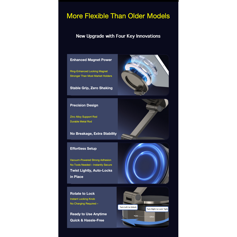 Phone Holder - Manufacturer Auto-Lock Magnetic Zinc Alloy Car Desk Zero Shaking