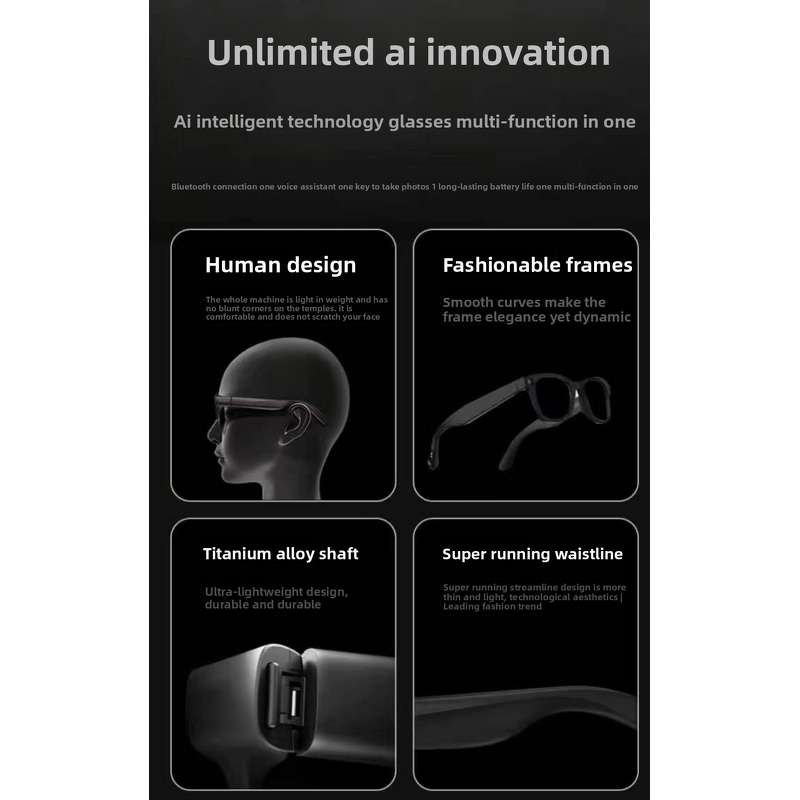 Smart Eyewear - Manufacturer Bluetooth Discreet HD Camera Touch Controls Hands-Free