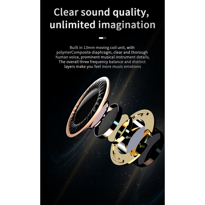 TWS Earphones - Manufacturer A8 In-Ear HIFI LED Lightweight Sports Calls