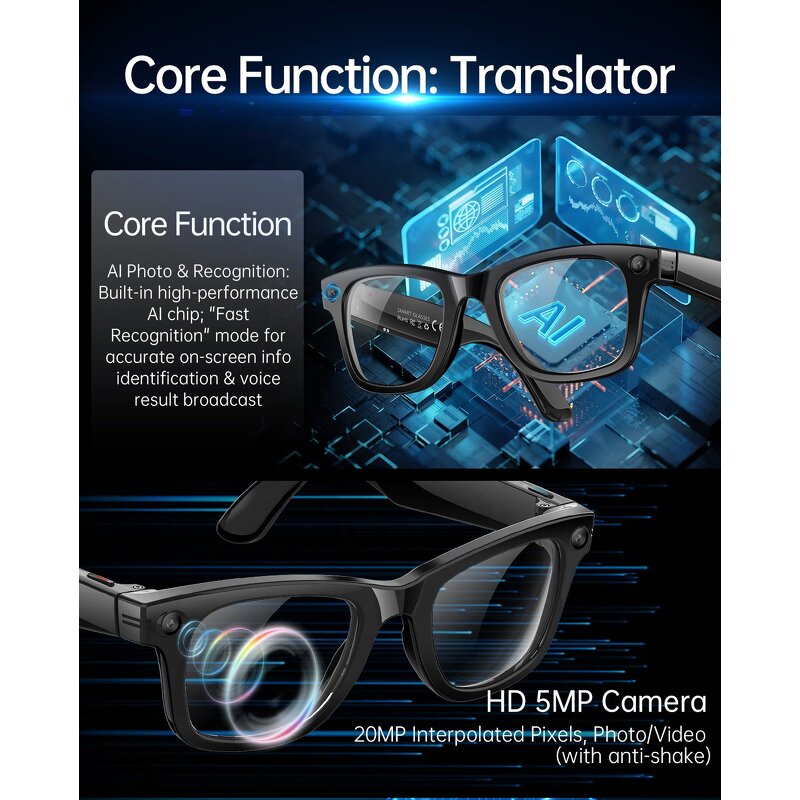 Smart Glasses Manufacturer - W620 5MP Camera AI Translation IP66