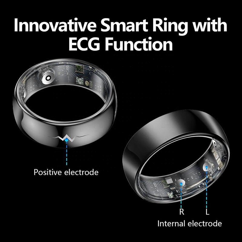 Smart Health Ring Manufacturer - Q520 ECG 5ATM Waterproof Temperature