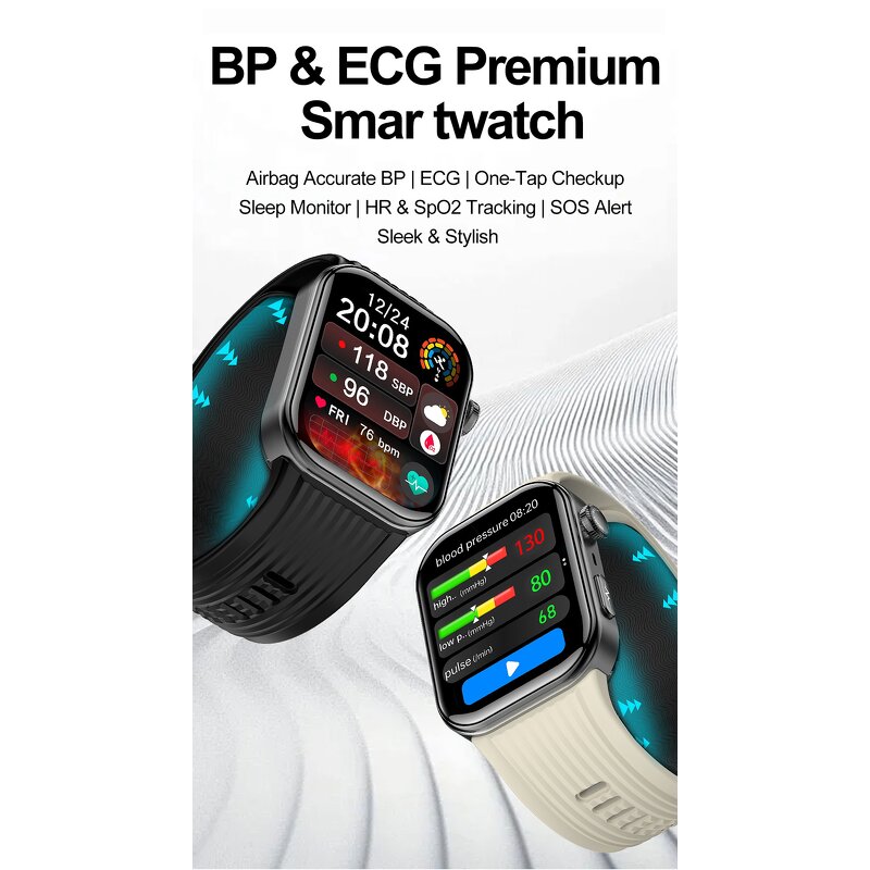 Smart Watch Manufacturer - Air Pump Blood Pressure ECG AMOLED BT Calling