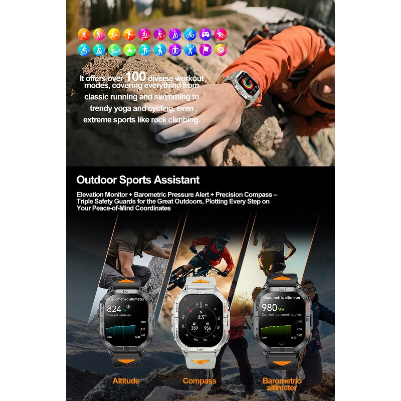 Smart Watch Manufacturer - K72 Heart Rate 2.13" AMOLED GPS BT Call