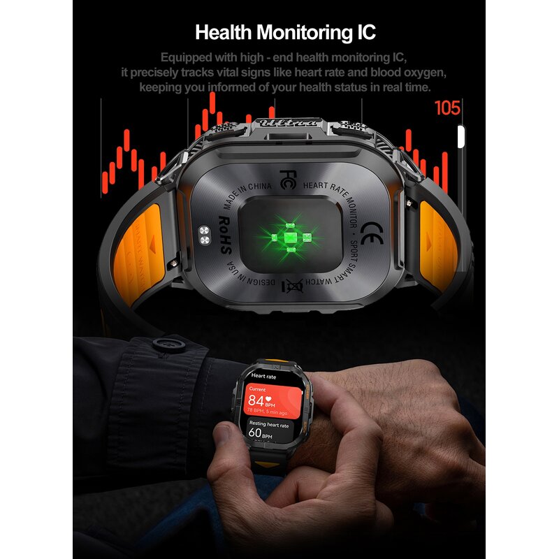 Smartwatch Manufacturer - K72 2.13" AMOLED GPS Compass Flashlight 3ATM