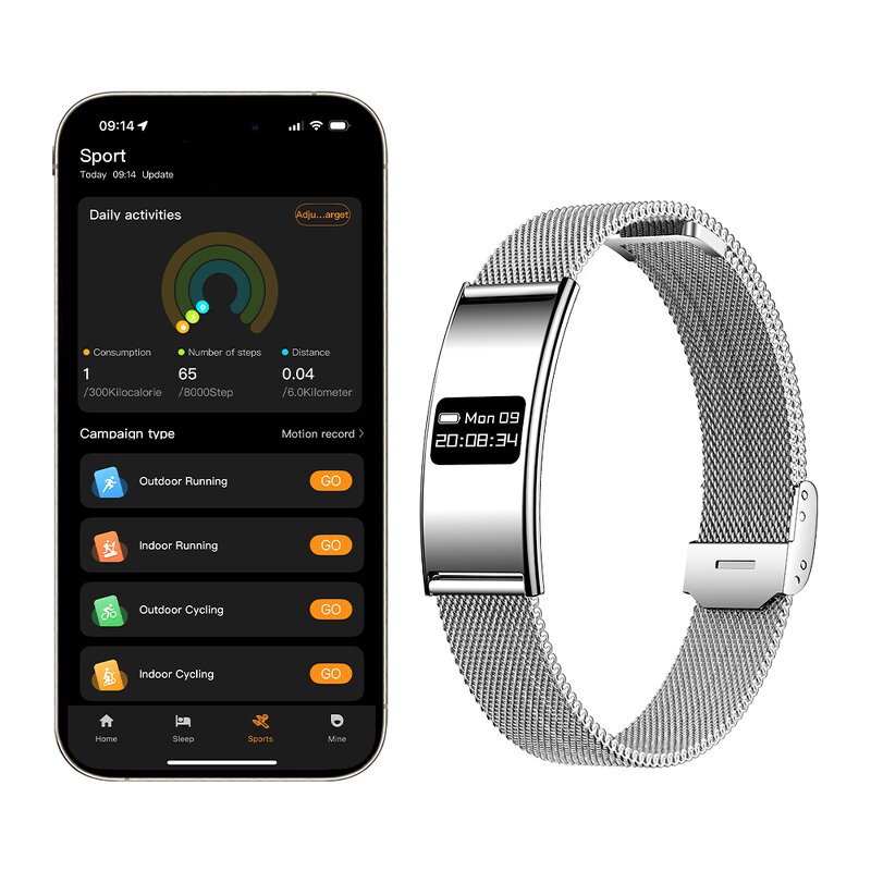 Smart Band Manufacturer - B8 Ultra-Thin OLED Heart Rate IPX8 Waterproof