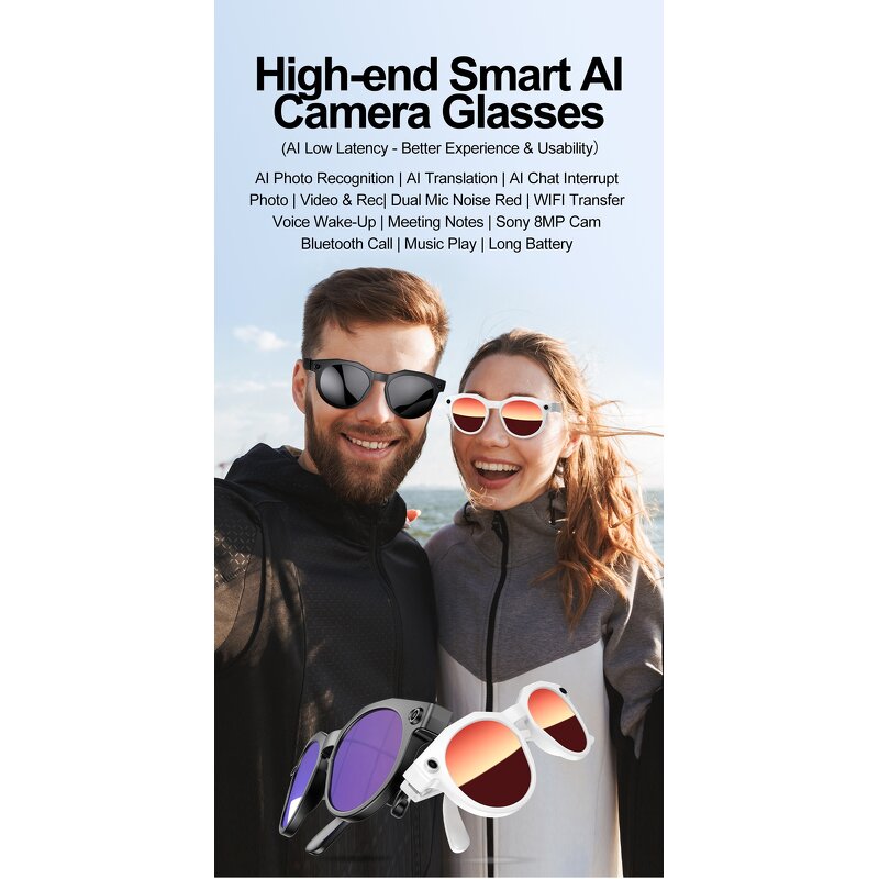 Smart Glasses Manufacturer - OEM W611 Photochromic 8MP Camera AI