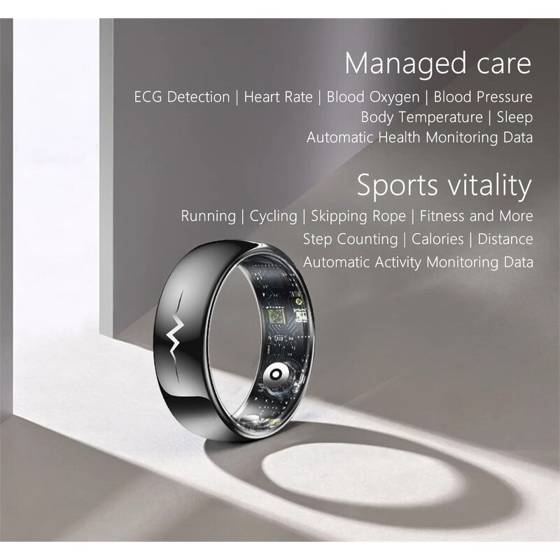 Smart Ring Manufacturer - Q520 ECG Blood Pressure with Charging Case