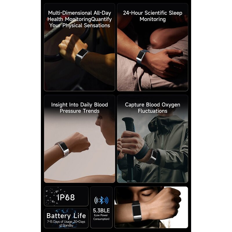 Smart Band Manufacturer - E900 Ultra Thin 8mm No Screen ECG PPG