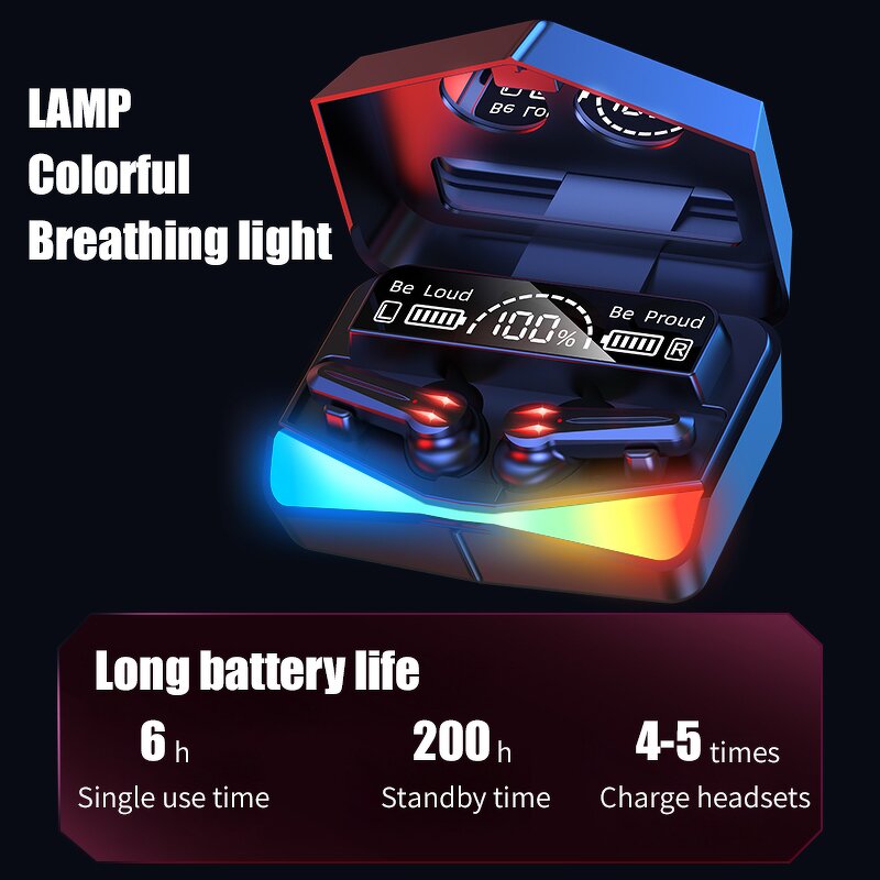 TWS Earbuds - Manufacturer M28 Gaming BT Mic Low Latency 9D Stereo LED Sports