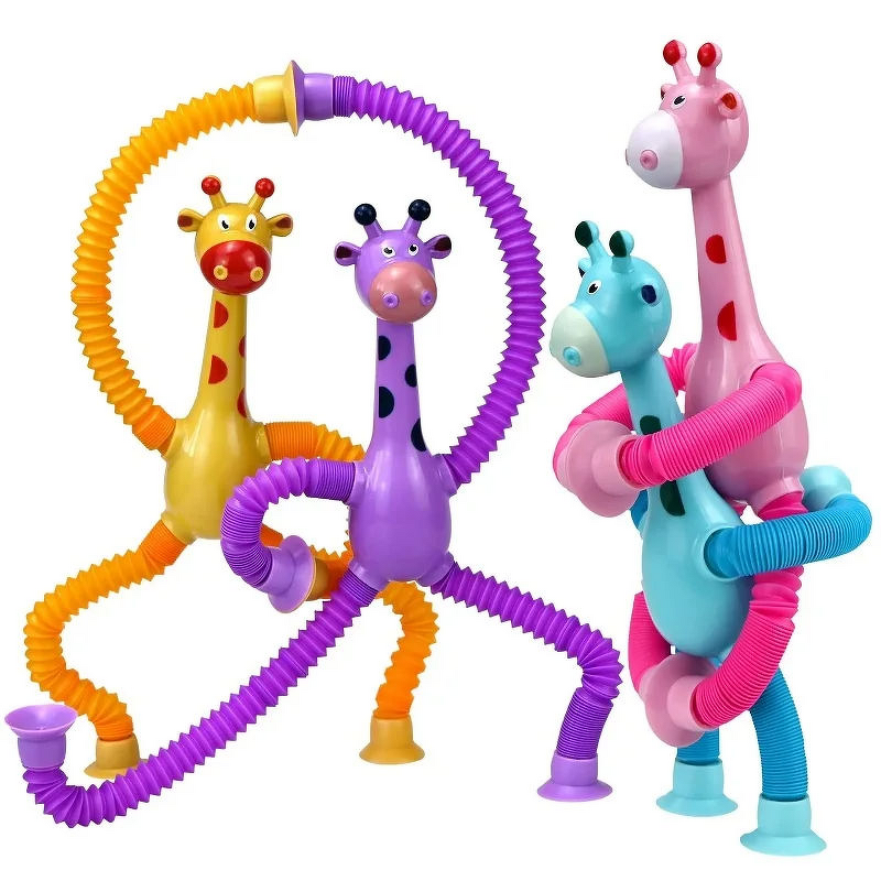 Squeeze Toy - Manufacturer Telescopic Giraffe Suction Cup Stress Relief Kids Gift