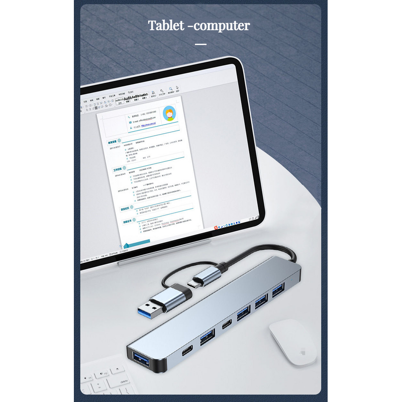 USB C Hub - Manufacturer 7 in 1 Splitter USB3.0 2.0 Docking Station Computer