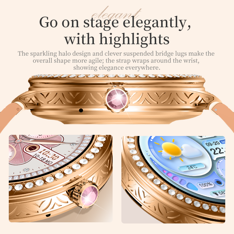 Smart Watch - Manufacturer HW16 Mini Rose Gold Wireless Charger Female Bracelet