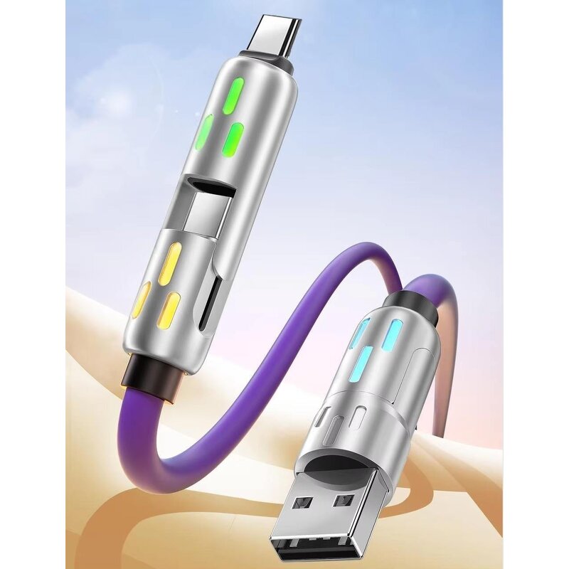 USB Cable - Manufacturer 240W Super Fast 4 in 1 RGB LED Data Laptop Tablet
