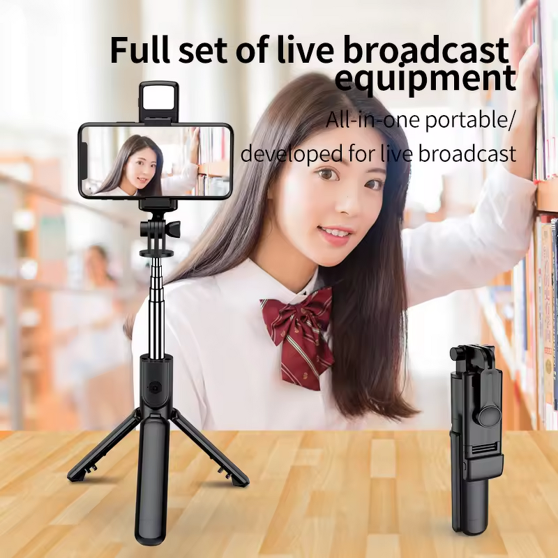 Selfie Stick - Manufacturer S03-S Handheld Tripod 360 Flexible Live Broadcast Light