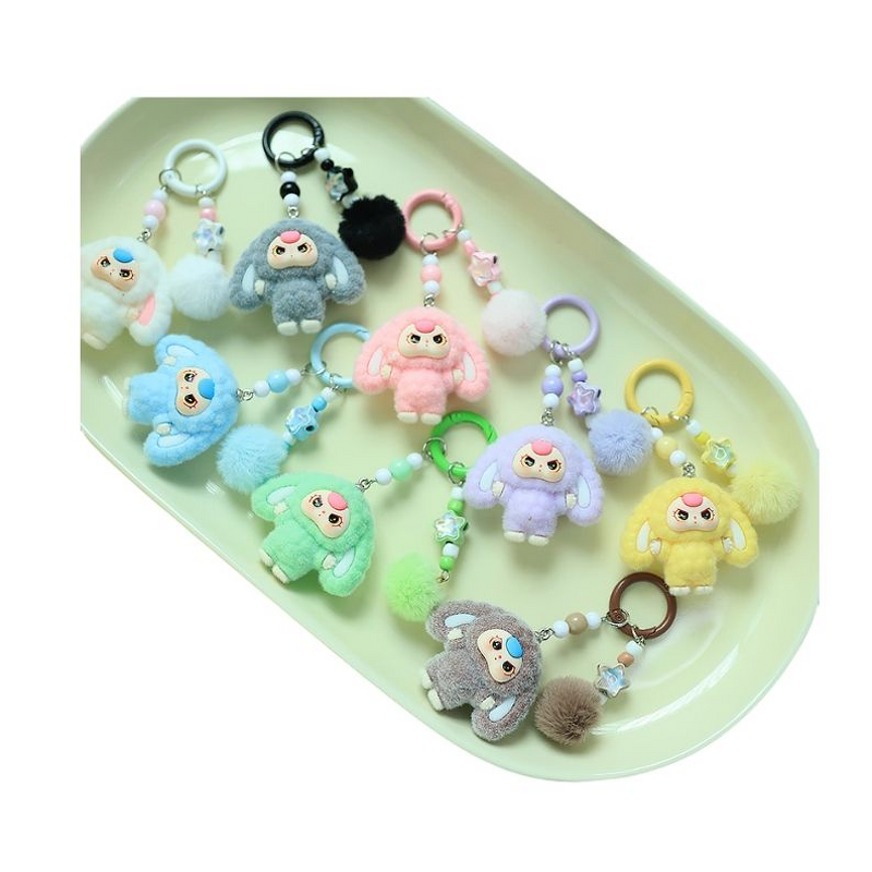 Keychain - Manufacturer 3D Mini Flocked PVC Animal Figurines Crafts Kids Wholesale