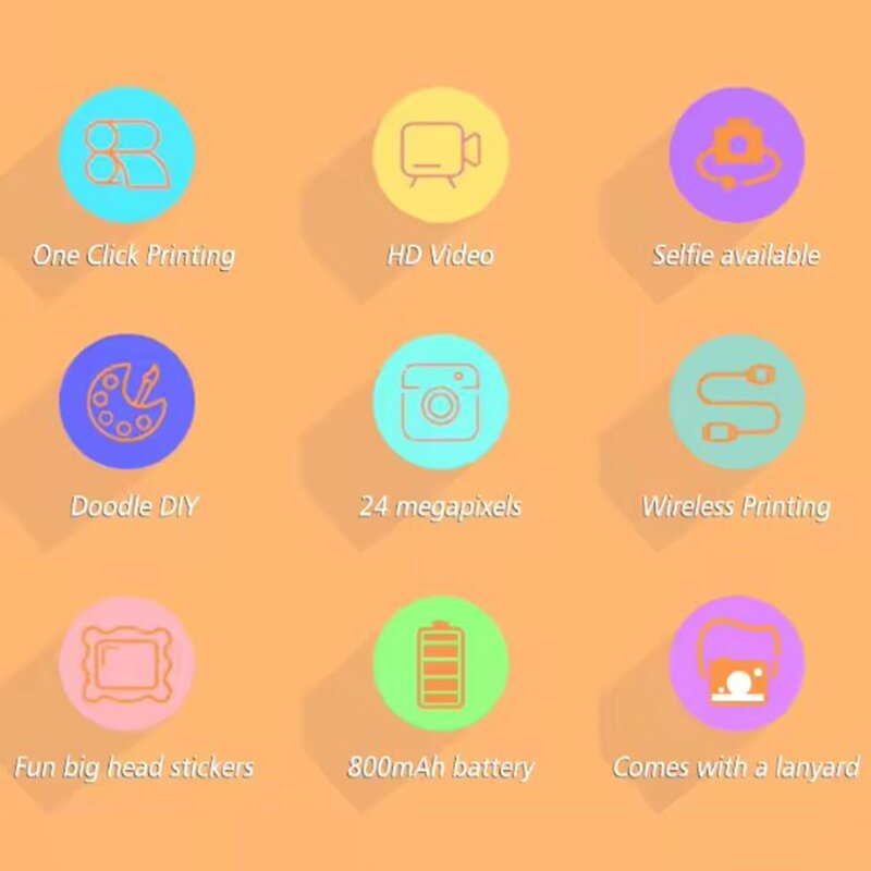 Kids Camera - Manufacturer Q5 Mini 4K 2.4" Instant Printer USB Charger 2024
