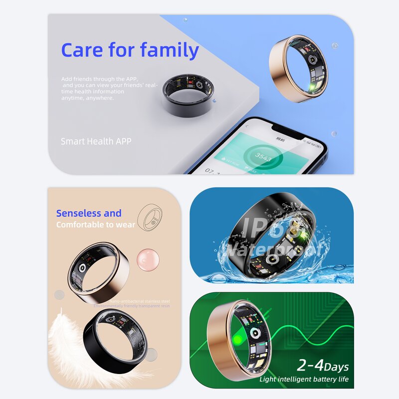 Smart Ring - Manufacturer R11 2024 Health Heart Rate Sleeping Electronic Finger