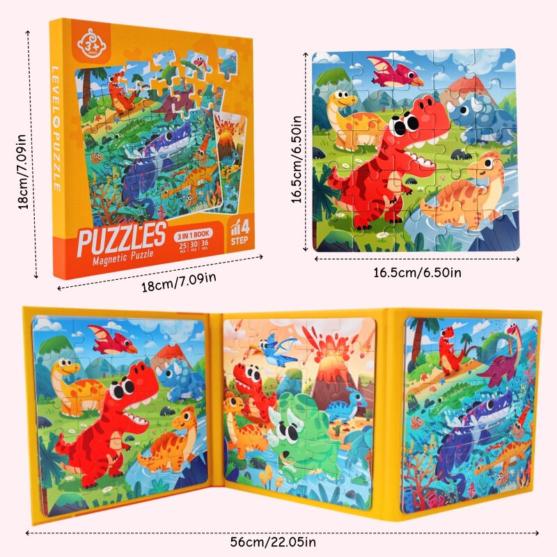 Puzzle Book - Manufacturer 3 in 1 Toddler Travel Cartoon Educational Jigsaw Toy