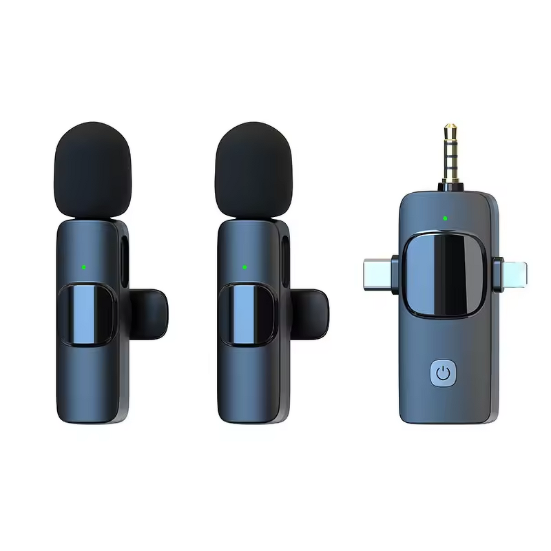 Lapel Microphone - Manufacturer K15 3 in 1 Wireless for YouTube Live Stream Iphone Android