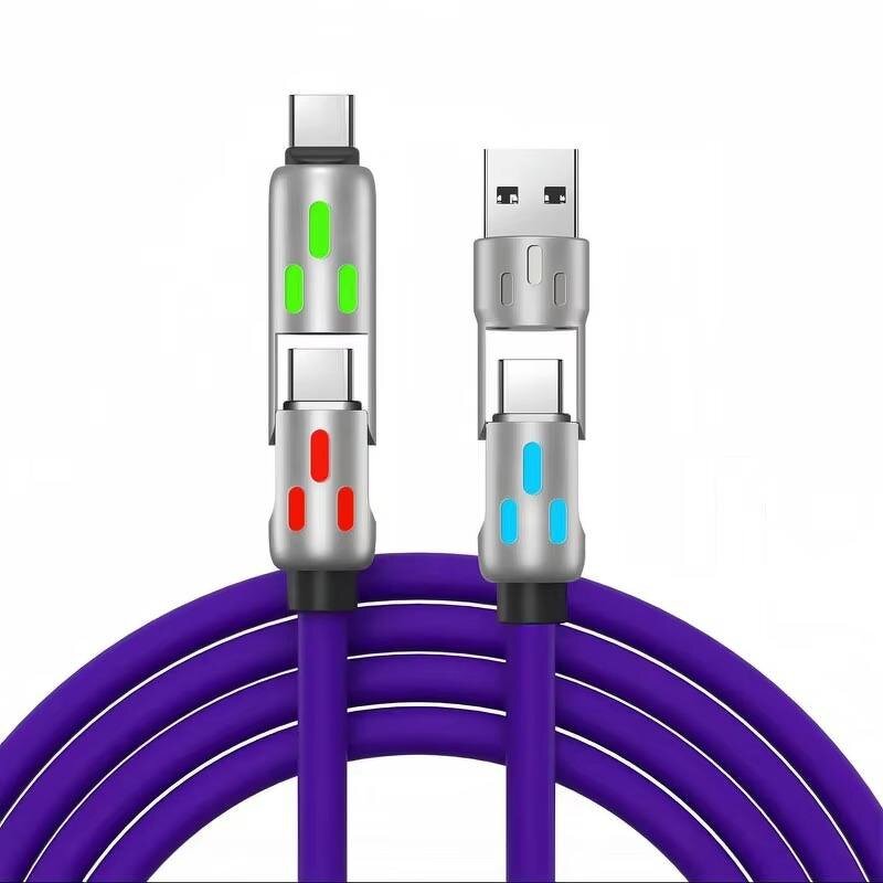USB Cable - Manufacturer 240W Super Fast 4 in 1 RGB LED Data Laptop Tablet