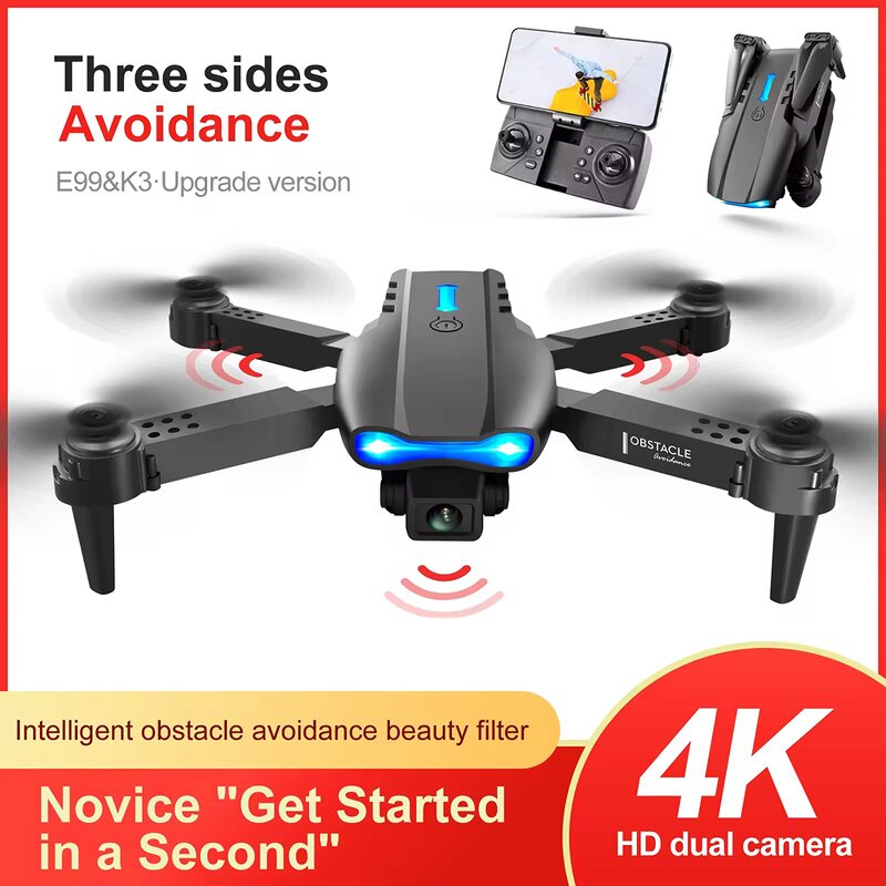 Drone - Manufacturer E99 Pro Dual Camera WiFi Optical 4K Beginner Mini Drone