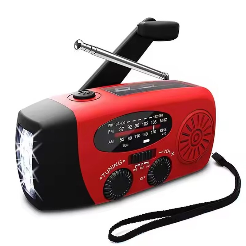 Solar Radio - Manufacturer Multifunctional Emergency Flashlight Hand Crank AM FM SOS