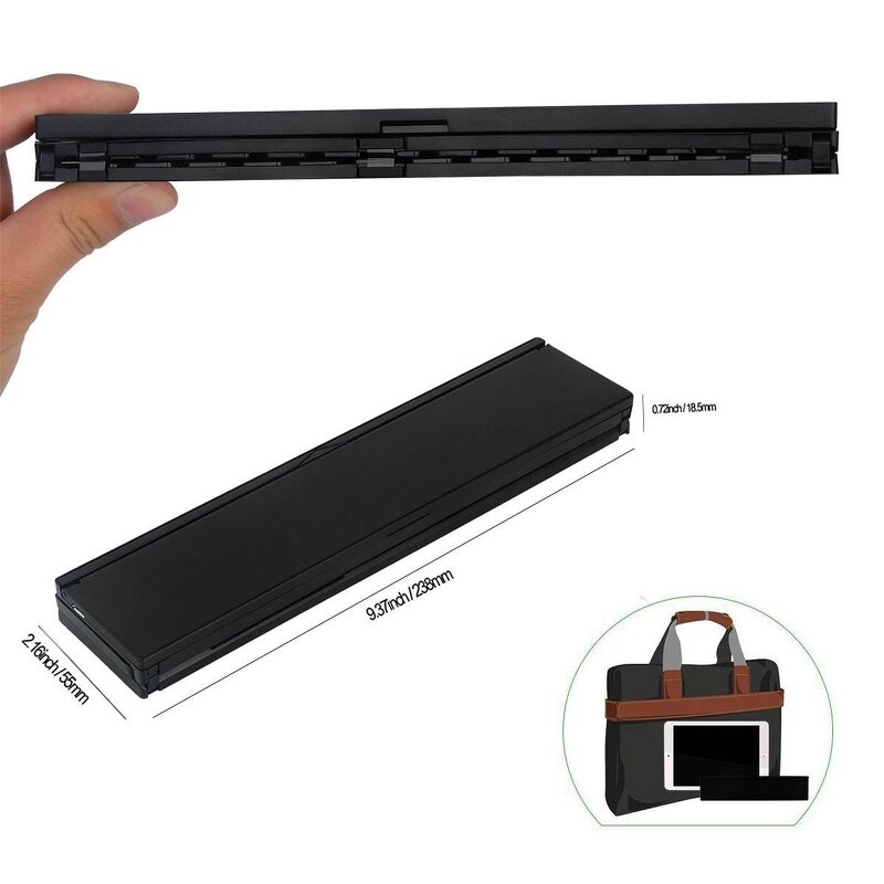 Foldable Keyboard - Manufacturer Mini BT Three Fold Portable Business Laptop Pad