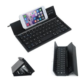 Foldable Keyboard - Manufacturer Mini BT Three Fold Portable Business Laptop Pad