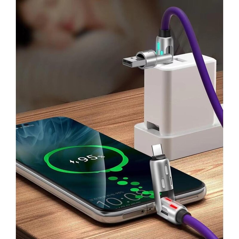 USB Cable - Manufacturer 240W Super Fast 4 in 1 RGB LED Data Laptop Tablet