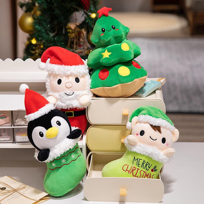 Plush Toy - Manufacturer Boot Shape Christmas Elf Santa Penguin Tree Decoration