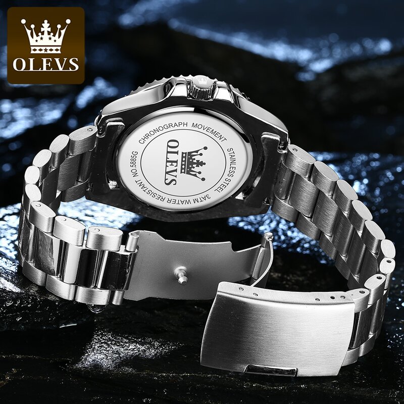 Quartz Watch - Manufacturer OLEVS 5885 Luxury Stainless Steel HD Luminous Men