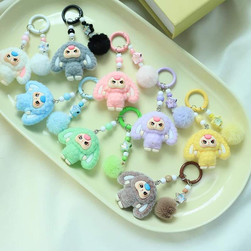 Keychain - Manufacturer 3D Mini Flocked PVC Animal Figurines Crafts Kids Wholesale