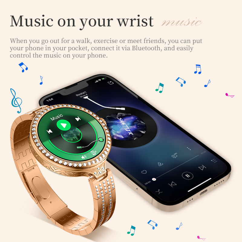 Smart Watch - Manufacturer HW16 Mini Rose Gold Wireless Charger Female Bracelet