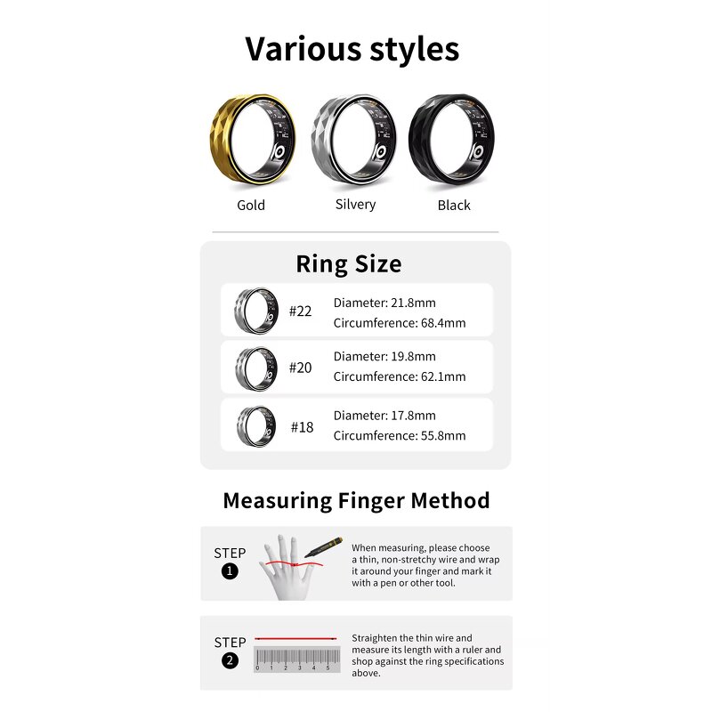 Smart Ring - Manufacturer R12 2025 BT Touch Sleep OEM Smart Phone Ring