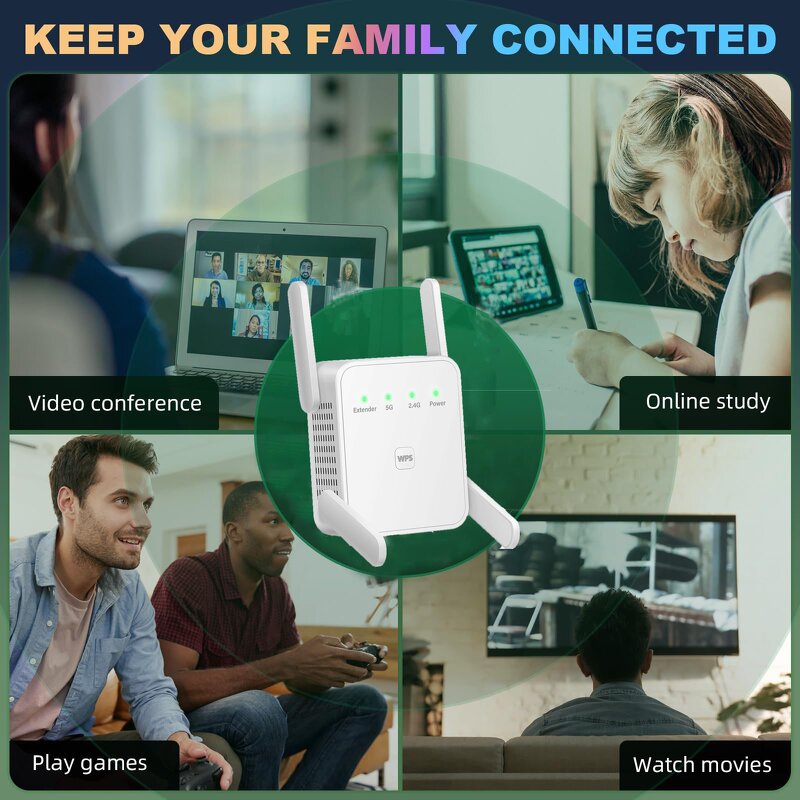 WiFi Repeater - Manufacturer 300Mbps 2.4G Wireless Signal Booster Range Extender