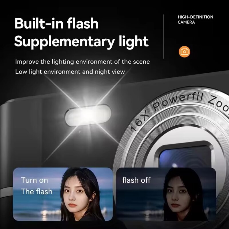 Digital Camera - Manufacturer M03 4K HD 16X Zoom Mini CCD for Kids Students