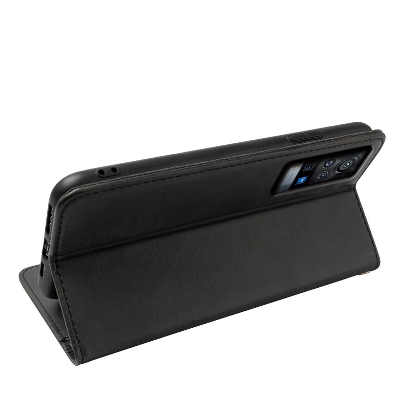 Phone Case - Manufacturer Vivo X60 Pro Waterproof Calfskin Solid Color Magnetic Wallet