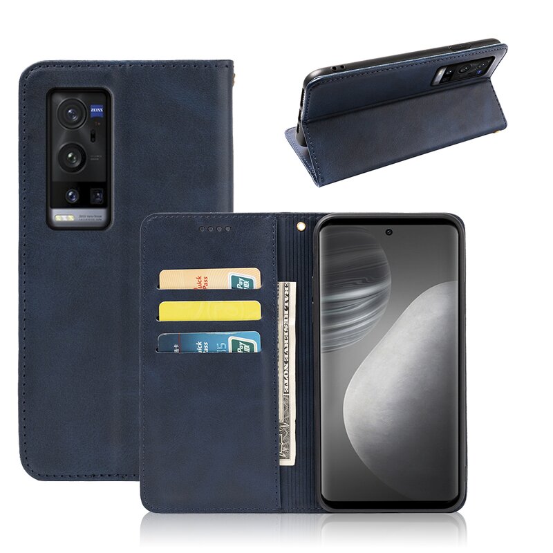 Phone Case - Manufacturer VIVO X60 Pro Plus Calfskin Recycled Magnetic Wallet Aesthetic