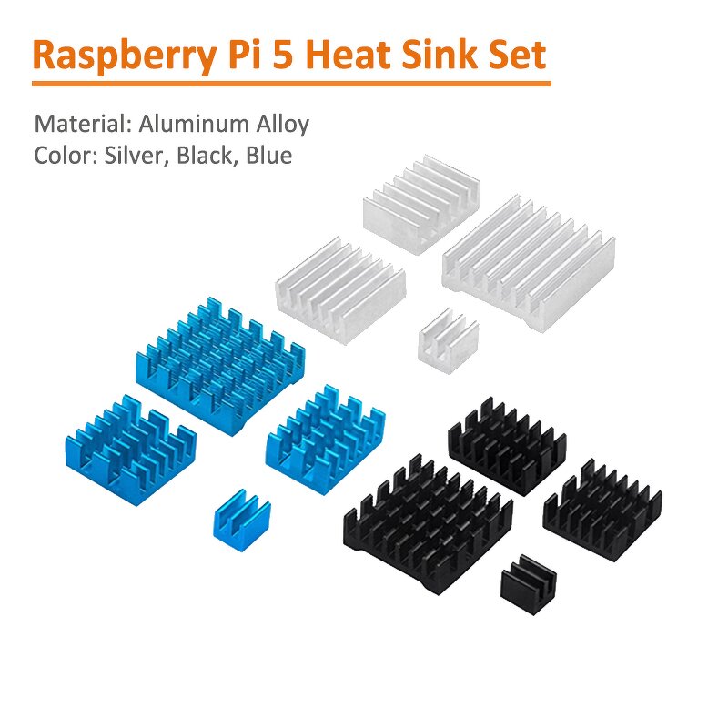 Heatsink Set - Manufacturer Raspberry Pi 5 Aluminum Alloy CPU Cooling Dissipation Set