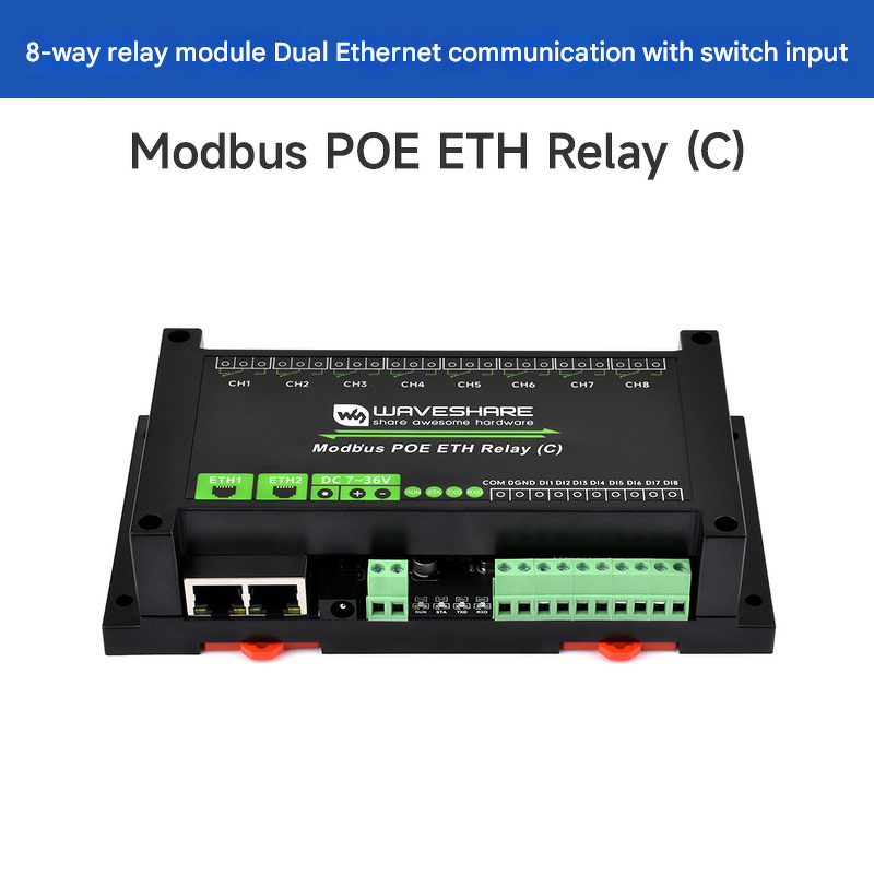 Relay Module - Manufacturer Weixue 8-Way Dual Ethernet PoE Isolation Cascade Communication