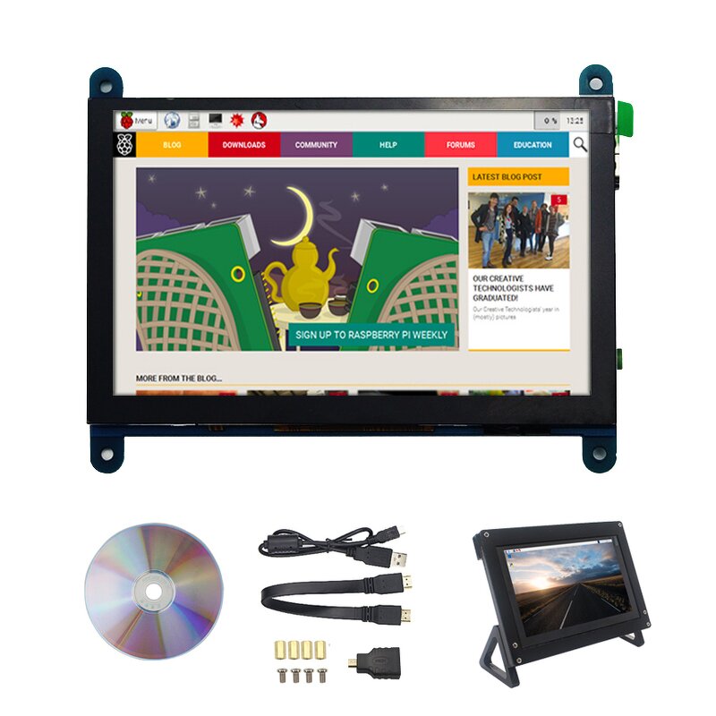 Touch Screen - Manufacturer 5" 800*480 LCD Acrylic Holder Pi 4/3B Orange Pi PC