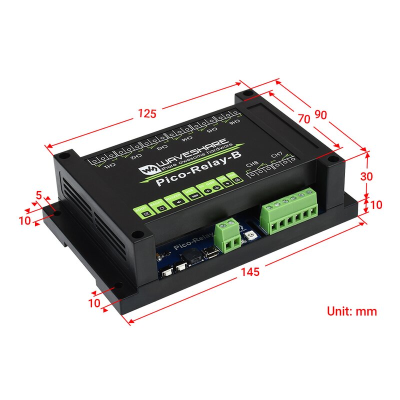 Relay Module - Manufacturer Raspberry Pi Pico Industrial 8-Channel Power/Photocoupler Isolation
