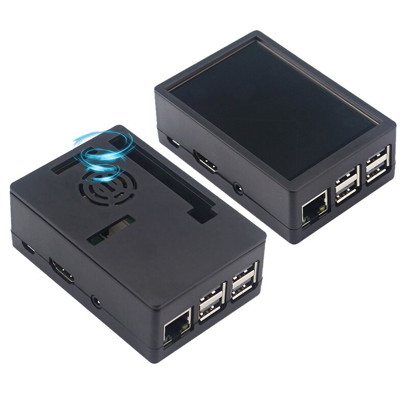 ABS Case - Manufacturer Raspberry Pi 3B/3B+ Plastic Shell 5V Fan 3.5" Touchscreen