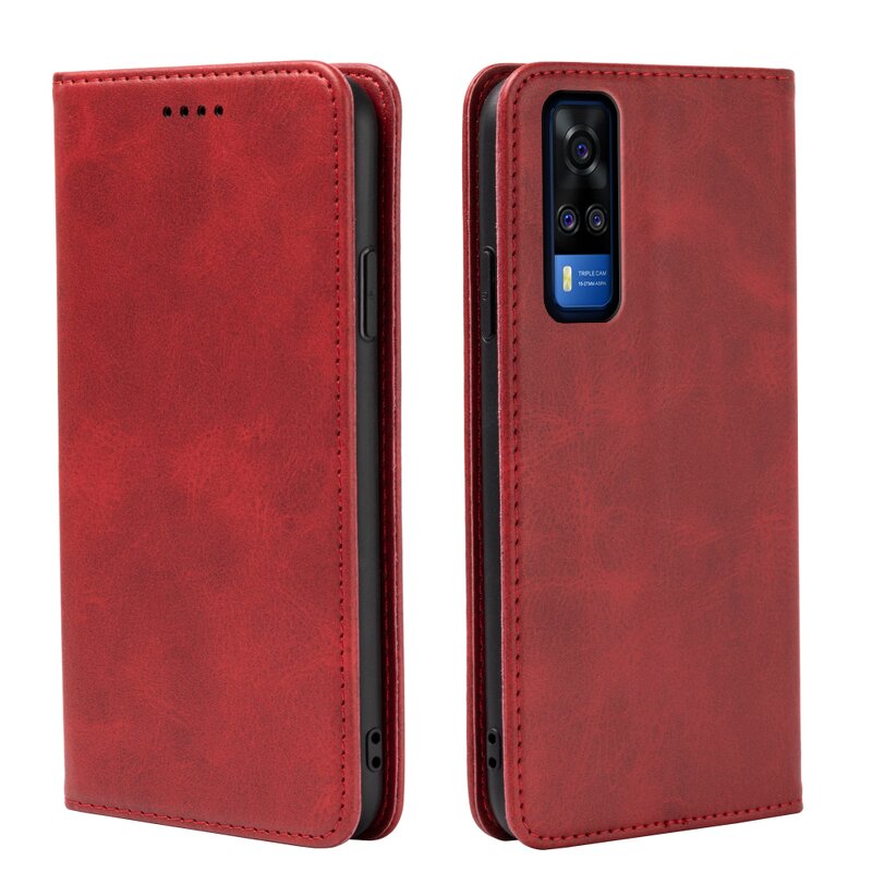 Phone Case - Manufacturer VIVO Y51 2020 India Magnetic Calfskin Wallet Light Solid