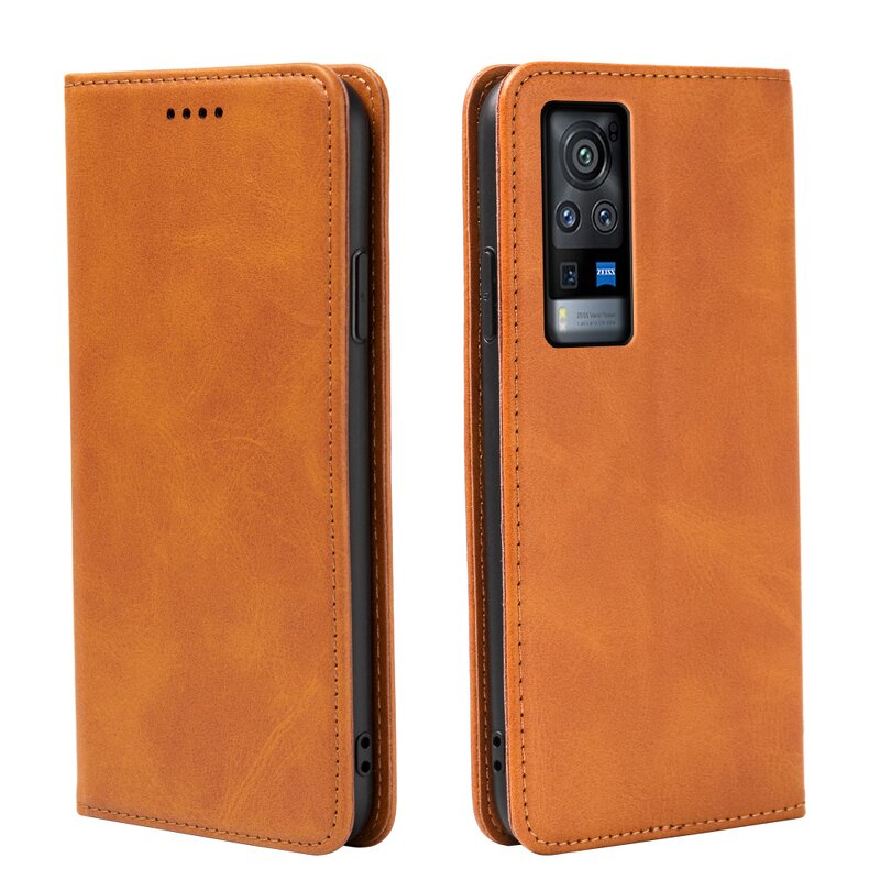 Phone Case - Manufacturer Vivo X60 Pro Waterproof Calfskin Leather Magnetic Holster