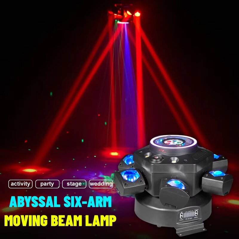 Stage Light - Manufacturer 120W Six-Arm LED Zoom DMX RGBWA IP33 Chrome DJ Disco