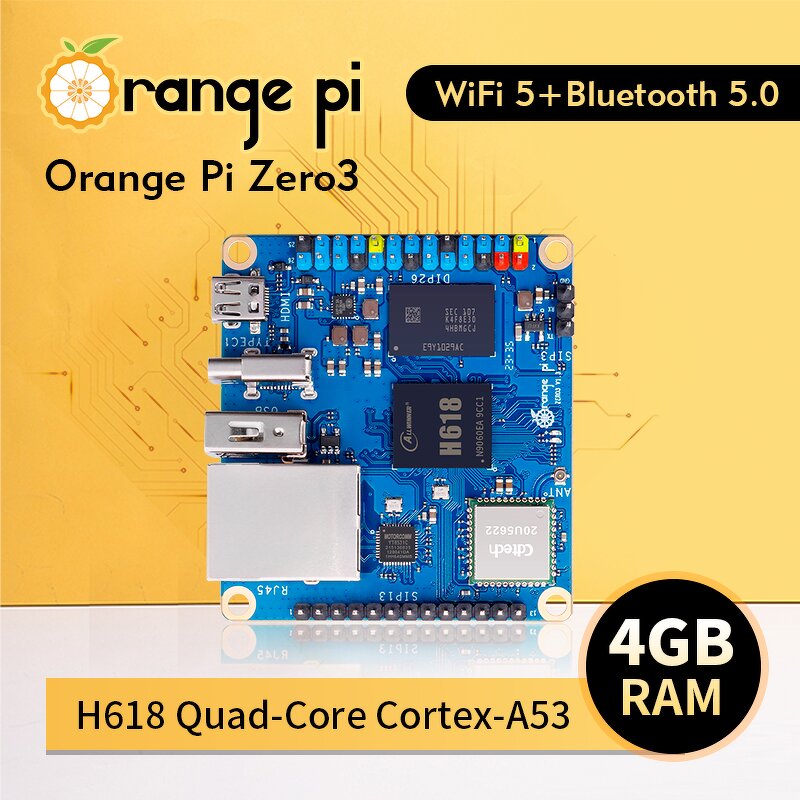 Development Board - Manufacturer Orange Pi Zero 3 4GB H618 WiFi5+BT5.0 Gigabit Android