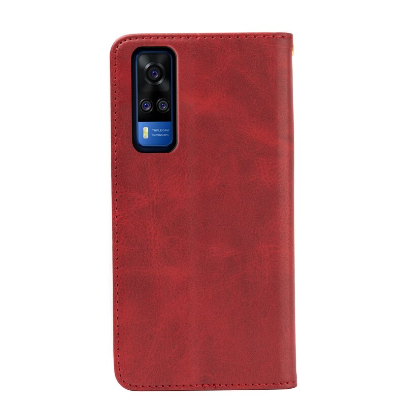 Phone Case - Manufacturer VIVO Y51 2020 India Magnetic Calfskin Wallet Light Solid