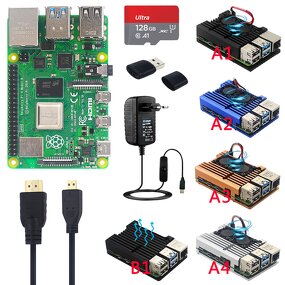 Starter Kit - Manufacturer Original Raspberry Pi 4B 2/4/8GB RAM Case TF Card Power Heatsink